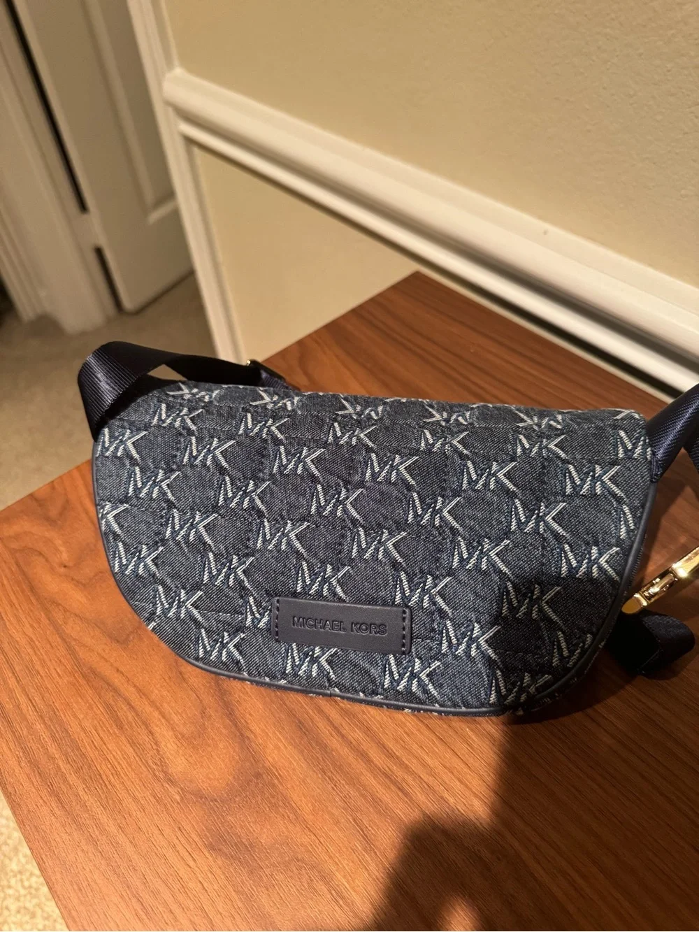 Michael Kors Blue Denim MK Monogram Belt Bag - Picture 2 of 4